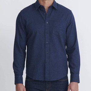 UNTUCKit Fuligni Slim Fit Blue Flannel Button Shirt - Large